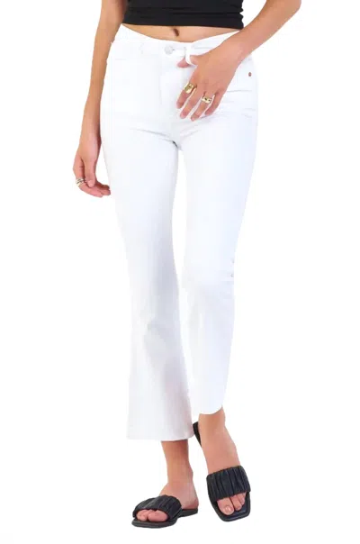 Dear John Denim Jeanne Super High Rise Flare Jeans In White In White