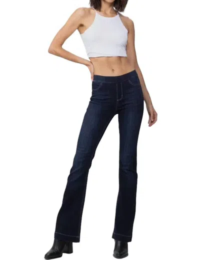 Jelly Jeans Pull On Flare Jeans In Indigo In Multi