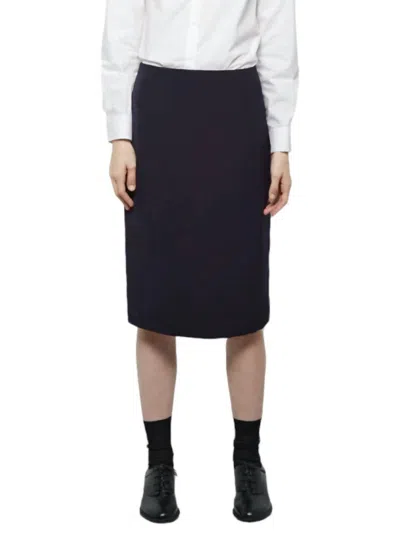 Charles Anastase Knee Length Pencil Skirt In Blue In Black