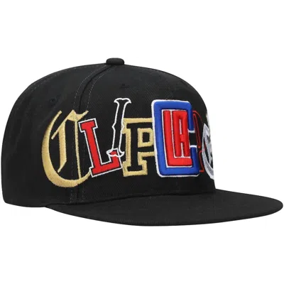Mitchell & Ness Men's Nba Los Angeles Clippers Hype Type Snapback Cap In Black In Black