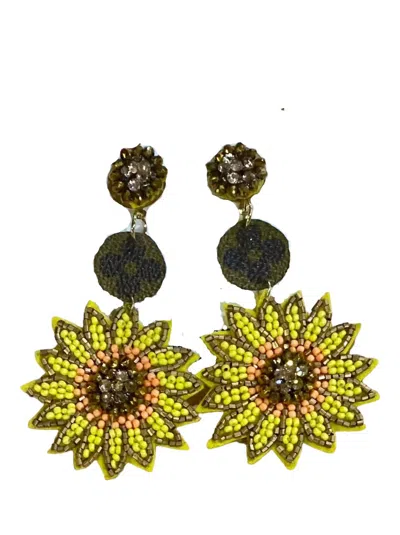 Zippity Do Dah Women's Sunflower Seed Bead Earrings In Yellow In Yellow