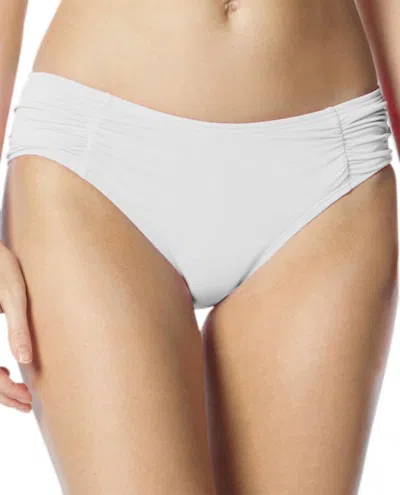 Coco Rave Side Shirred Bikini Bottom In Coc White In Grey