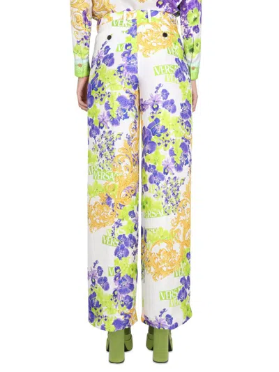 Shop Versace Baroque Pants In Multicolour