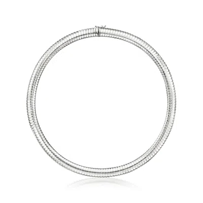 Ross-simons Italian Sterling Silver Tubogas Necklace In Silver