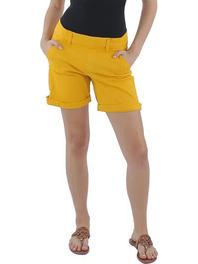 Jag Jeans Womens Midi Mid-rise Casual Shorts In Yellow