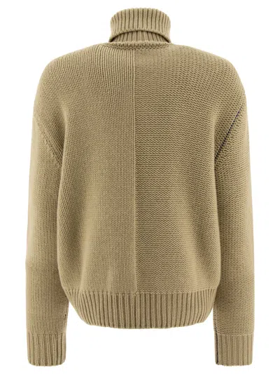 Burberry Ekd Cashmere Roll-neck Sweater In Hunter