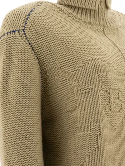 Burberry Ekd Cashmere Roll-neck Sweater In Hunter