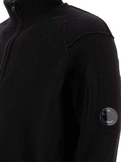 Shop C.p. Company Half Zip Sweater With "lens" Detail