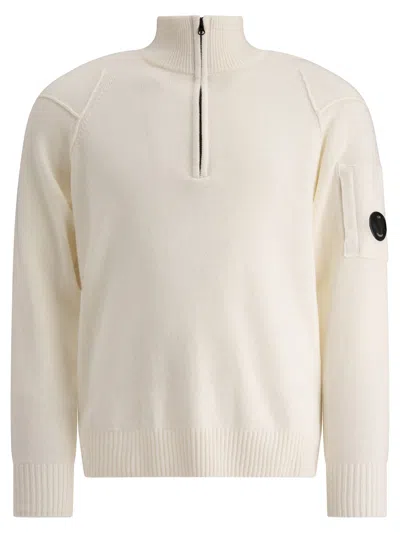 Shop C.p. Company Half Zip Sweater With "lens" Detail