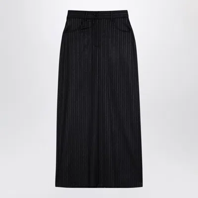 Department Five Department 5 Grey Pinstripe Wool-blend Skirt