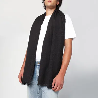 Destin Black/beige Check Wool Scarf