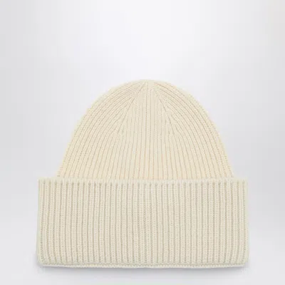 Destin White Wool And Cashmere Beanie