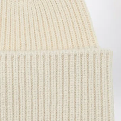 Destin White Wool And Cashmere Beanie