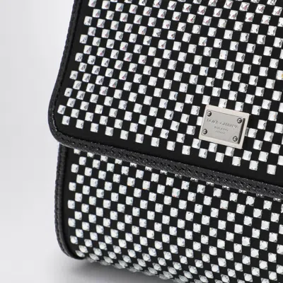 Dolce & Gabbana Black Sicily Medium Handbag With Crystals