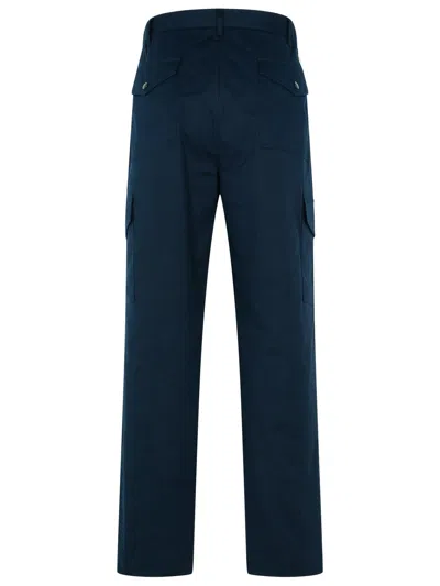 Moncler 'utility' Cotton Pants Featuring Cargo Pockets In Blue