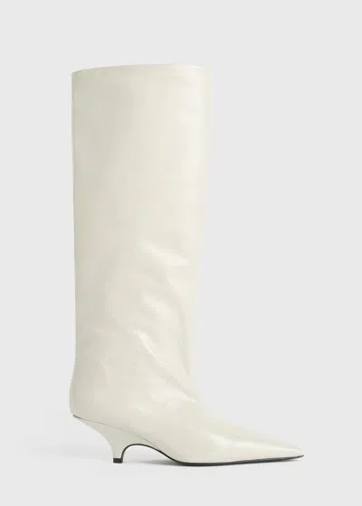 Totême The Wedge-heel Boot Bleached Sand In Bleached Sand