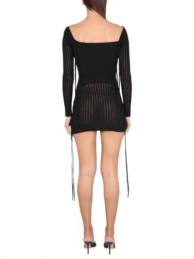 Shop Andreädamo Andreādamo Mini Dress In Black