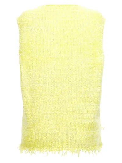 Shop Jil Sander Destroyed Chenille Vest In Yellow