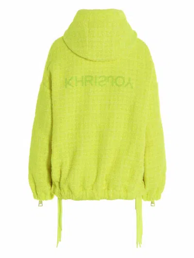 Shop Khrisjoy 'chris Windbreaker Tweed' Jacket In Yellow