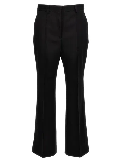 Shop Lanvin Wool Flare Pants In Black