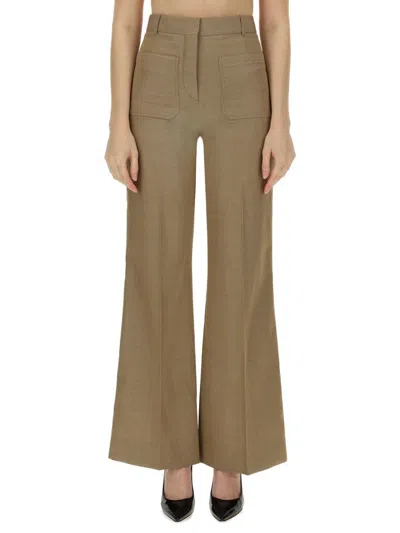 Shop Victoria Beckham Pants "alina" In Beige