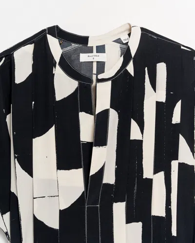 Reid Knife Pleat Dress Print In Black/white
