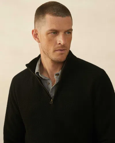 Reid Merino Wool Half Zip In Brown