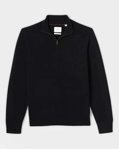 Reid Merino Wool Half Zip In Brown