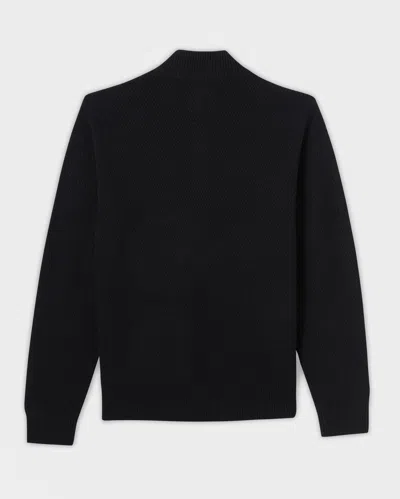 Reid Merino Wool Half Zip In Brown