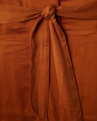Reid Paneled Wrap Dress In Burnt Orange