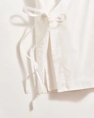 Billy Reid Poplin Wrap Shirt In White