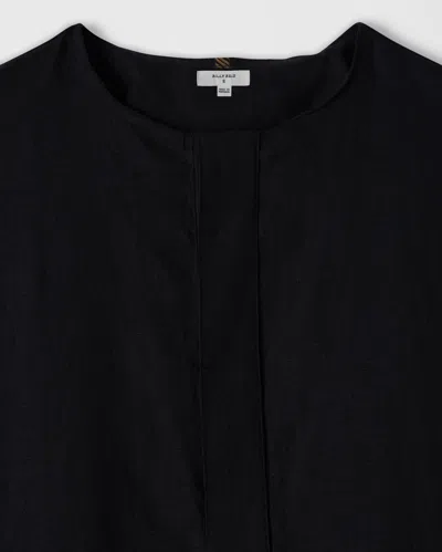 Reid S/s Dolman Utility Linen Dress In Black/navy
