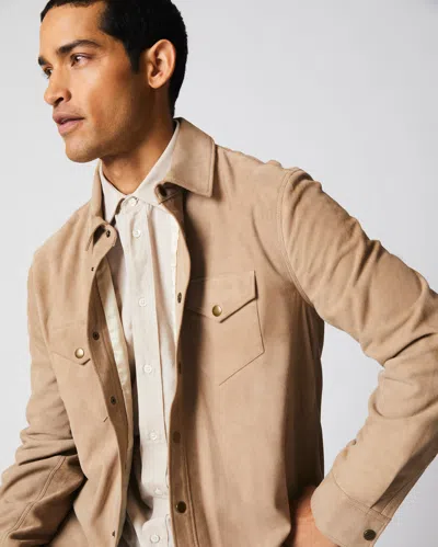 Reid Savoy Suede Workshirt In Light Tan