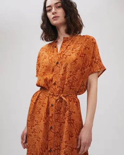 Reid Silk Kelso Dress In Burnt Orange
