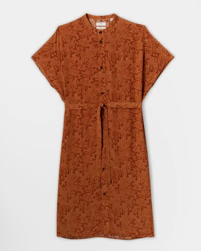 Reid Silk Kelso Dress In Burnt Orange