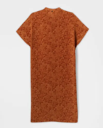 Reid Silk Kelso Dress In Burnt Orange