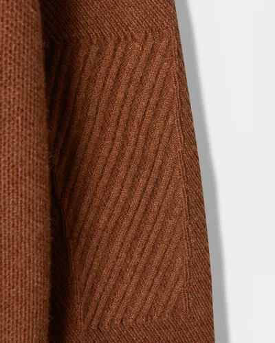 Reid Textured Cashmere Turtleneck In Brown