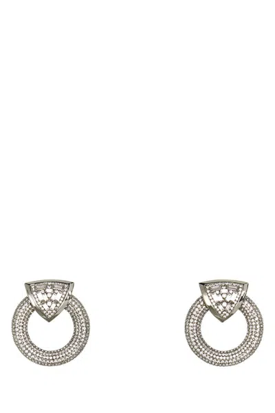 Shop Alessandra Rich Earrings In Crysilver