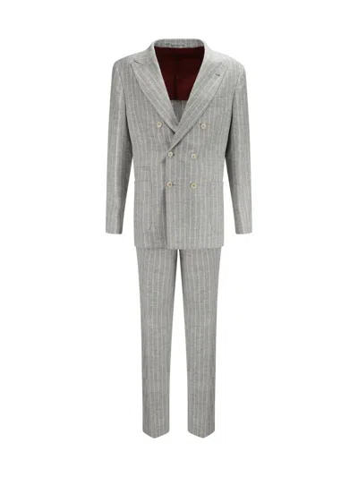 Shop Brunello Cucinelli Suits In Perla/panama