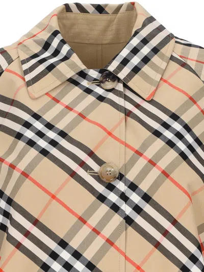 Burberry Ladies Vintage Check Stretch Cotton Button-down Collar Shirt In Beige