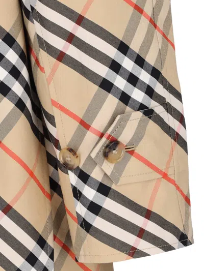 Burberry Ladies Vintage Check Stretch Cotton Button-down Collar Shirt In Beige