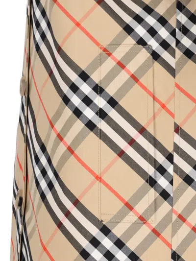 Burberry Ladies Vintage Check Stretch Cotton Button-down Collar Shirt In Beige