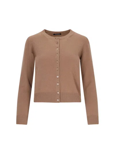 Canessa Cashmere Twinset" Brown Cardigan In Multicolour