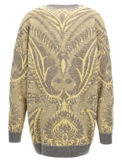 Etro 'paisley' Crew Neck Oversized Jacquard Sweater In Multicolor