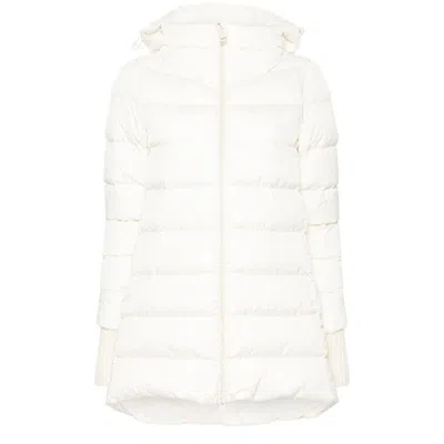 Herno White Down Jacket With Drawstring Hood In Tech Fabric Woman In White