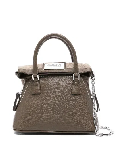 Shop Maison Margiela 5ac Classique Micro Leather Handbag In Brown