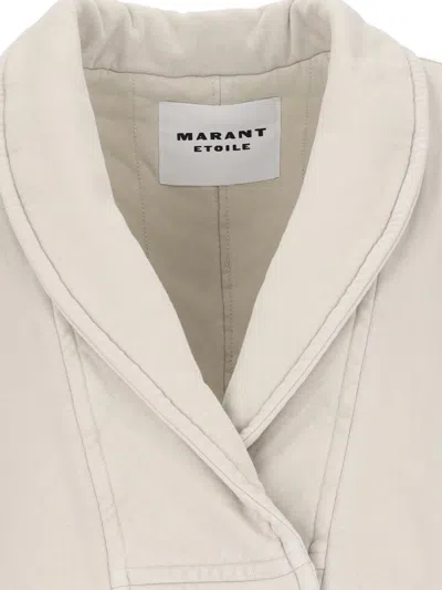 Isabel Marant Étoile Quilted Shawl Collar Jacket With Front Pockets In Beige