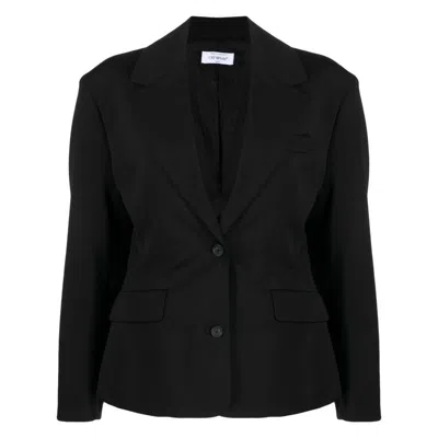 Off-white Stretch-wool Tailored Blazer In Black