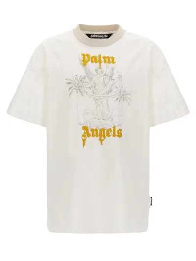 Shop Palm Angels 'angel Pencil' T-shirt In White