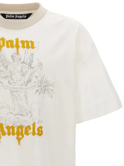 Shop Palm Angels 'angel Pencil' T-shirt In White